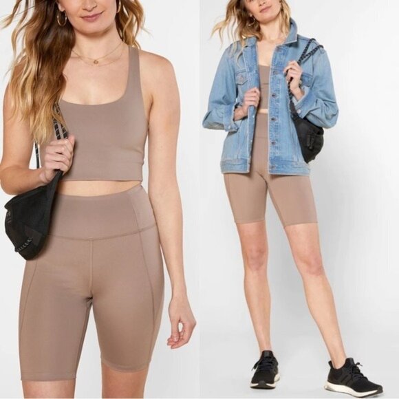 Girlfriend Collective Bike Short Limestone Small - Picture 1 of 9